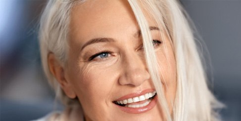 closeup of woman smiling  