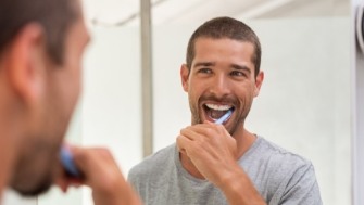 Man brushing his teeth
