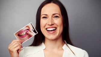 Woman with flawless smile