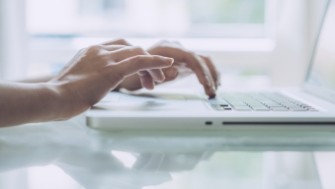 Person using a laptop computer
