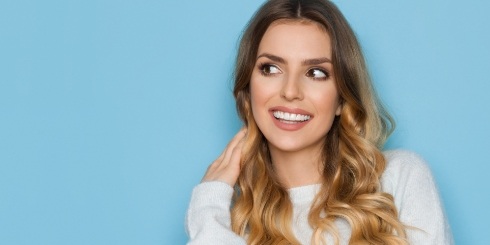 Woman sharing flawless smile