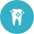 Animated tooth with sparkles representing cosmetic dentistry