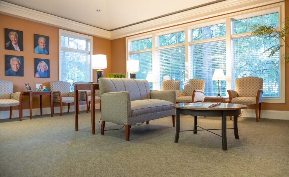 Comfortable dental office waiting room