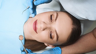 Woman relaxed at dentist